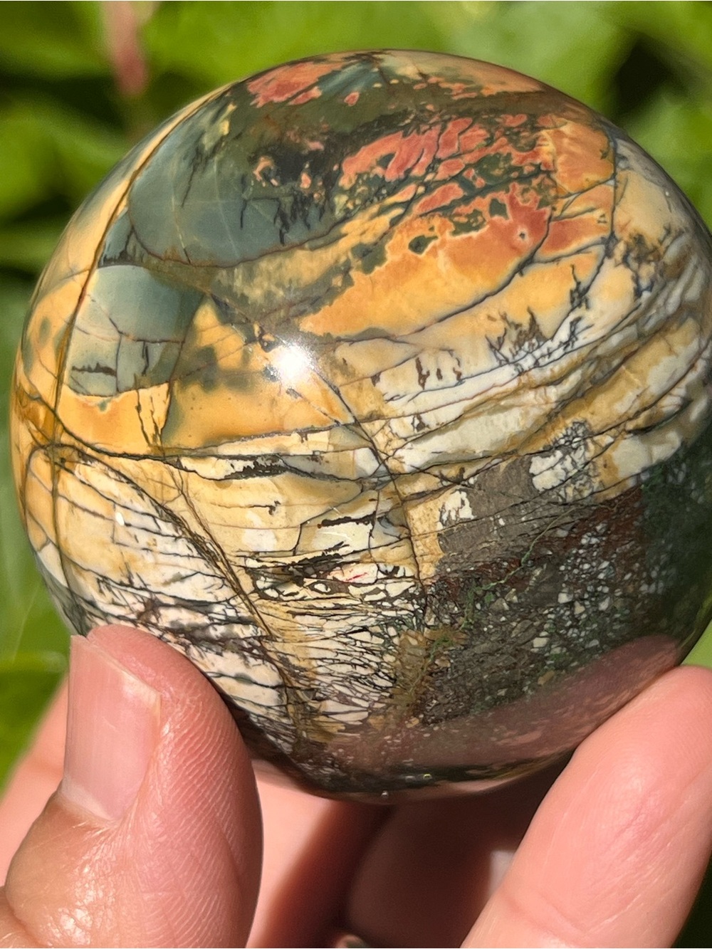 Cherry (4) creek Jasper sphere | crystal